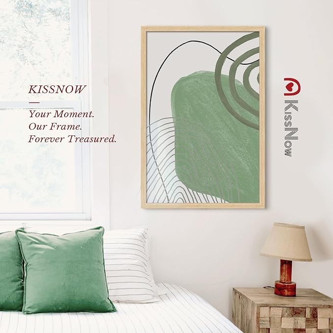 24x36 Poster Frame 4 Pack, Natural Oak Wood, Wall Gallery Picture Frame