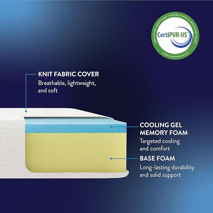 Best Price Mattress 10 Inch Memory Foam Mattress, Cooling Gel Infused, Certified Safe Foams & Fabric, Mattress in a Box, Full