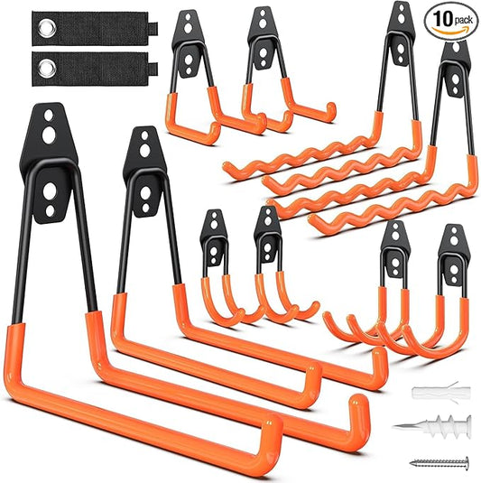 Garage Storage Hooks, 12 Pack Steel Heavy Duty Wall Mount Hooks for Hanging Bike, Ladder, Garden Tools