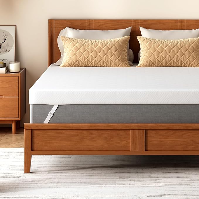 BedsPick Queen Mattress Topper, 3 Inch Gel Memory Foam Mattress Topper - Soft Bamboo Cover, Pressure Relief, CertiPUR-US Certified