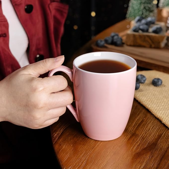 GBHOME 16oz Coffee Mugs Set of 6, Large Ceramic Coffee Mugs for Man, Woman, Dad, Mom, Modern Coffee Mugs Set with handle for Tea/Latte/Cappuccino/Milk/Cocoa. Dishwasher&Microwave Safe,MultiColor