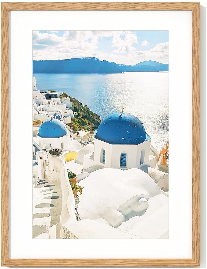 Axeman 17x23 Frame | Solid Oak Wood 13 x 19 Picture Frame With Mat To 17x23 | 23x17 Wood Poster Frame | Tempered Glass and Hanging Hardware Included Home Wall Decor Art Hanging Frame | Natural