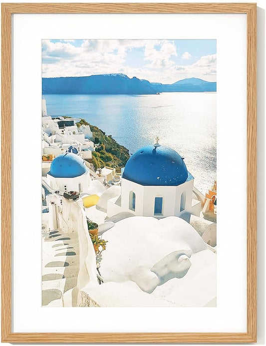 Axeman 17x23 Frame | Solid Oak Wood 13 x 19 Picture Frame With Mat To 17x23 | 23x17 Wood Poster Frame | Tempered Glass and Hanging Hardware Included Home Wall Decor Art Hanging Frame | Natural