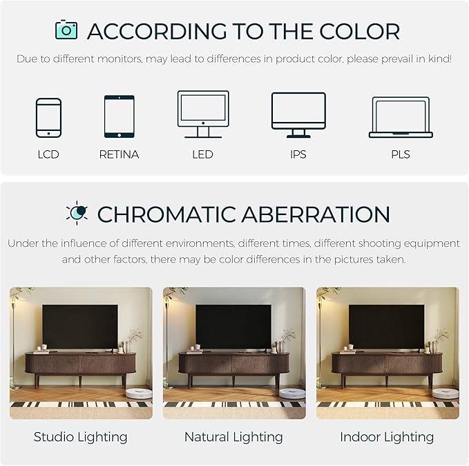 LINSY 70" Fluted TV Stand, Modern Entertainment Center for TVs Up to 80 inches, TV Console with Sliding Doors, Curved Profile Design, Media Console for Living Room, Walnut