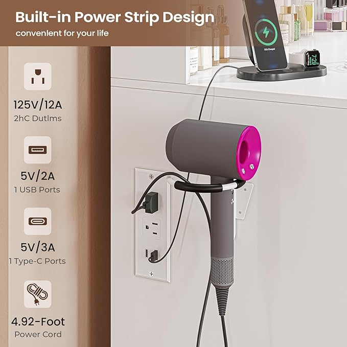 Vanity Desk with Mirror and LED Light, Makeup Vanity with Trifold Mirror and Charging Station, 5 Drawers for Storage, White Modern Vanity Table with Hidden Jewelry Hook for Bedroom, Women Girls