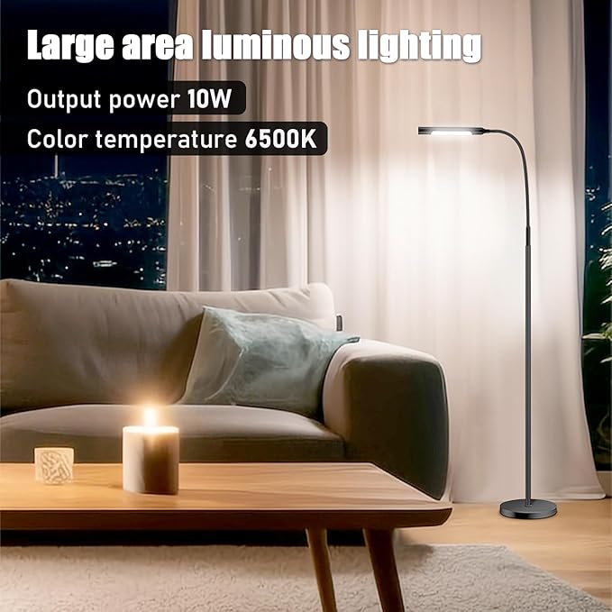 Floor Lamp for Living Room, bedrooms,Work Study and Home Decor.Modern Reading Standing lamp.with Remote Control.4 Color temperatures LED Bulb.Lighting Brightness Adjustable from 10%-100%.