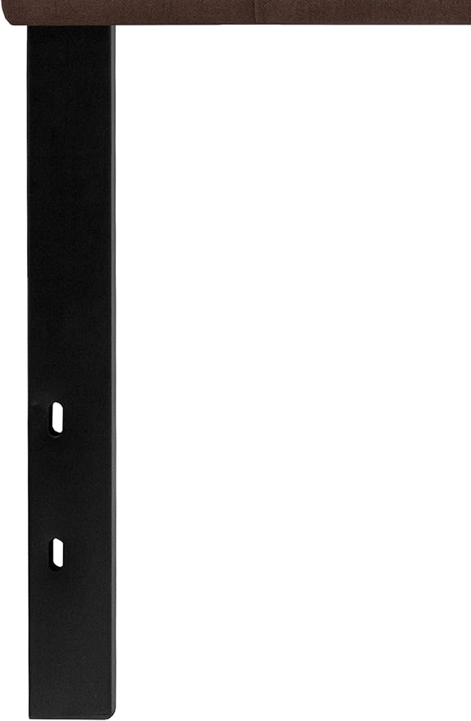 EMMA + OLIVER Quilted Tufted Queen Size Headboard in Dark Brown Fabric