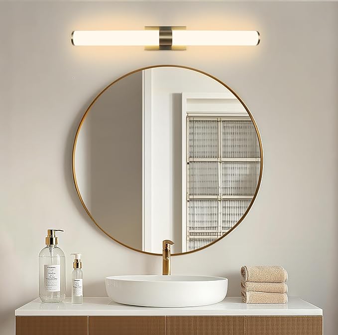 Kalium 33in Modern Wall Sconces, Dimmable Bathroom Vanity Lights, 3000K Warm White LED Indoor Sconces Lighting for Bathroom, Stairs, Living Room, Bedroom. Hardwired.