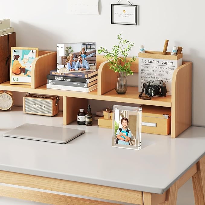 5x7 Acrylic Picture Frames 5 Pack, 10+10MM Premium Acrylic Photo Frame Magnetic Picture Frames Clear Double Holder-Sided, Free Standing Desktop Display, Best Gift for Family, Baby, Friend