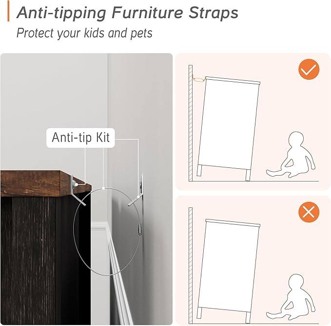 WAMPAT Farmhouse TV Stand for 100 Inch TV with Sliding Barn Door, Set of Two Modern Wood Entertainment Center with Storage Cabinets, Media Console Table for Living Room Bedroom，Dark Walnut and Black