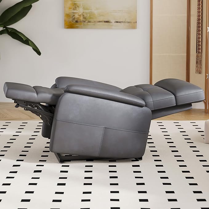 Claiks Zero Gravity Recliner Chair, Adjustable Electric Reclining Sofa Lounge, Oversized Reclining Chair for Adults with USB&Type-C Ports, Side Pocket, for Living Room, Tech Cloth Fabric, Dark Grey