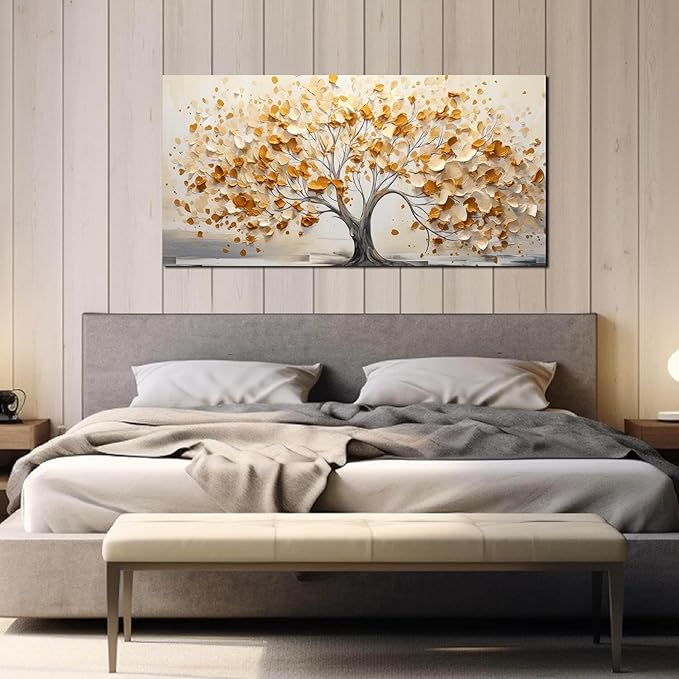Decorative Painting Tree of Life Canvas Wall Art Pictures for Living Room Bedroom Canvas Wall Decor Large Artwork Wall Decor Ready to Hang Artwork Print with Frame Modern Wall Art Size 24x48 A