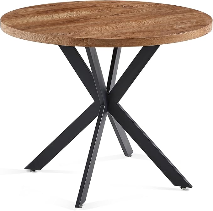 3 Piece Dining Table Set for Small Spaces - Round Kitchen Table Chairs Set of 2 with Blue Velvet Upholstered Chairs -Space Saving Dinette for Kitchen, Dining Room