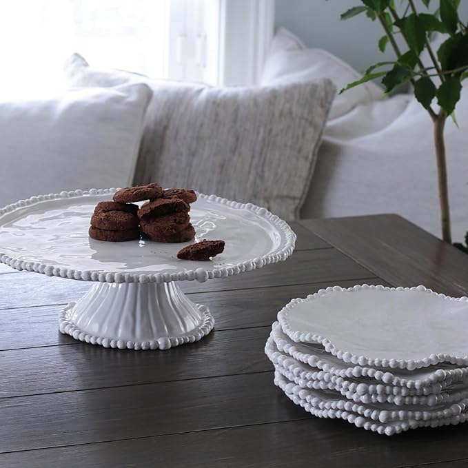 Beatriz Ball Pedestal Cake Plate, White