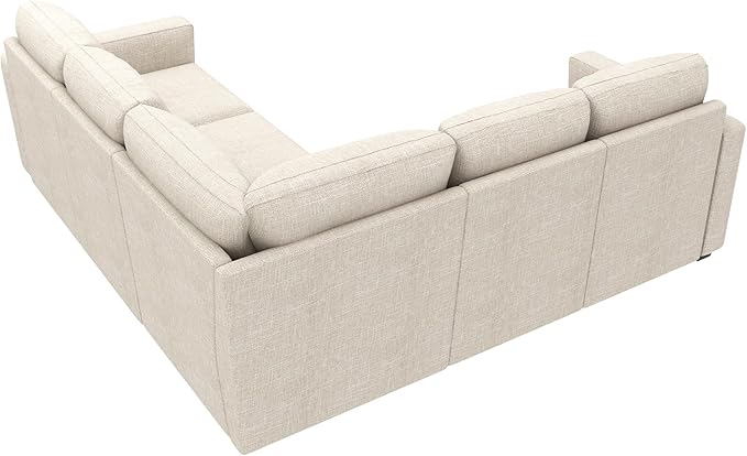 HONBAY Modular Sectional Sleeper Sofa with Pull Out Bed, L Shaped Couch with Storage Seat, Convertible Sectional Couches for Living Room, Beige