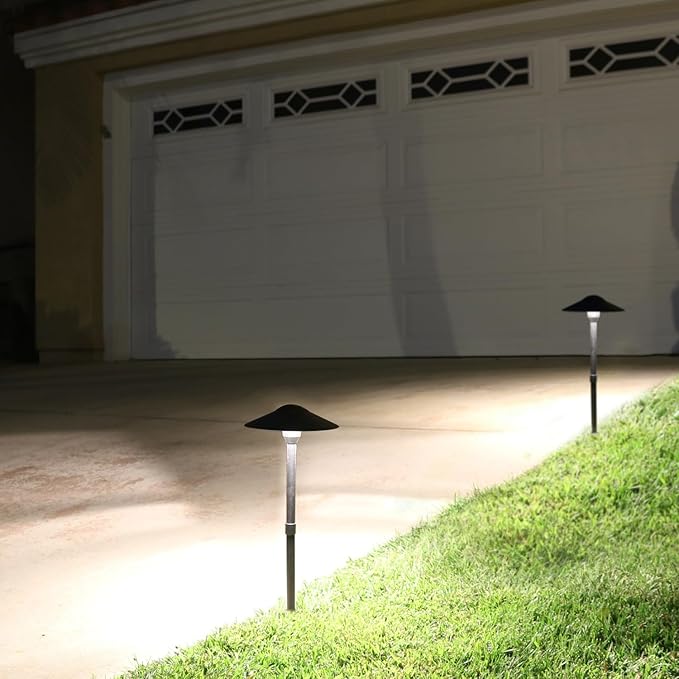 Lumina Lighting® 3W Landscape Lighting 12V Landscape Lights Low Voltage Landscape Path Lights Warm White Waterproof Outdoor Replaceable G4 LED Bulb for Garden Pathway Lawn Yard (Black, 2-Pack)