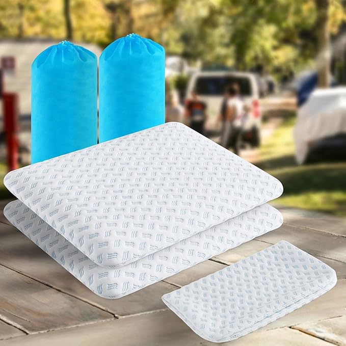 Ultra Thin Pillows 2-Pack 2.75" Cooling Memory Foam Pillows for Stomach Sleeping, Gel Infused Slim Pillow for All Sleepers,Travel Pillow Bed Pillow with Washable Cover, Standard Size Set of 2