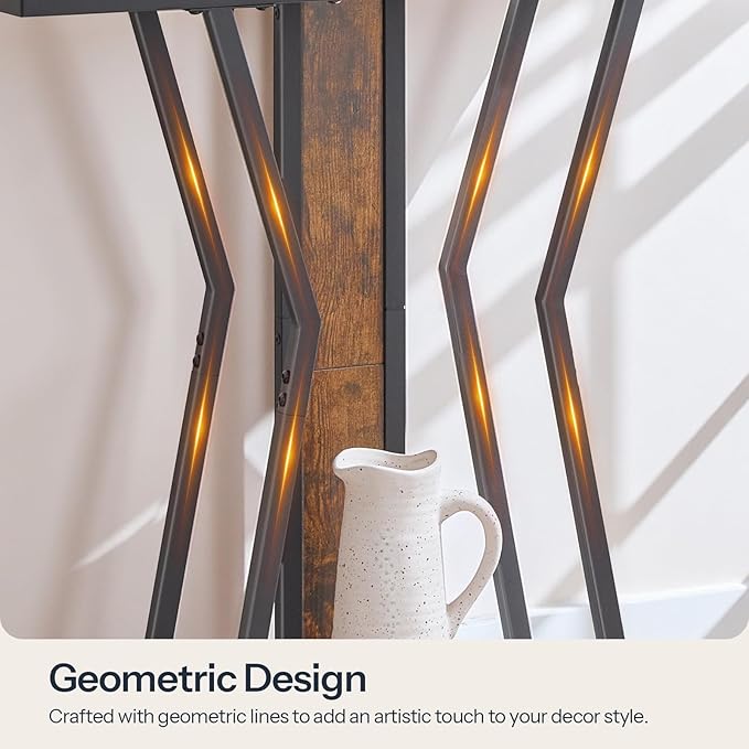 HOOBRO Narrow Console Table, 29.5" Small Entryway Table with Storage, 2-Tier Behind Sofa Table, Modern Style, for Living Room, Hallway, Foyer, Bedroom, Rustic Brown and Black BF66XG01