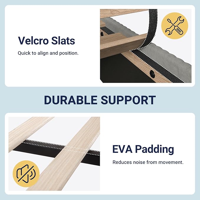 Allewie Full Size Bed Frame with Upholstered Wingback Headboard, Vertical Channel Tufted Corduroy Velvet Platform Bed, Strong Wooden Slats Support, No Box Spring Needed, Easy Assembly, Light Grey