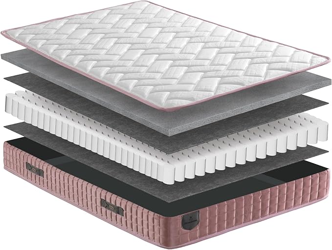 Ottomanson Twin 9" Medium-Firm Hybrid Mattress - Made in USA - Premium Comfort & Support for Young Sleepers - Individually Pocketed Coils & CertiPUR-US Foam - Fiberglass-Free - Bed in a Box