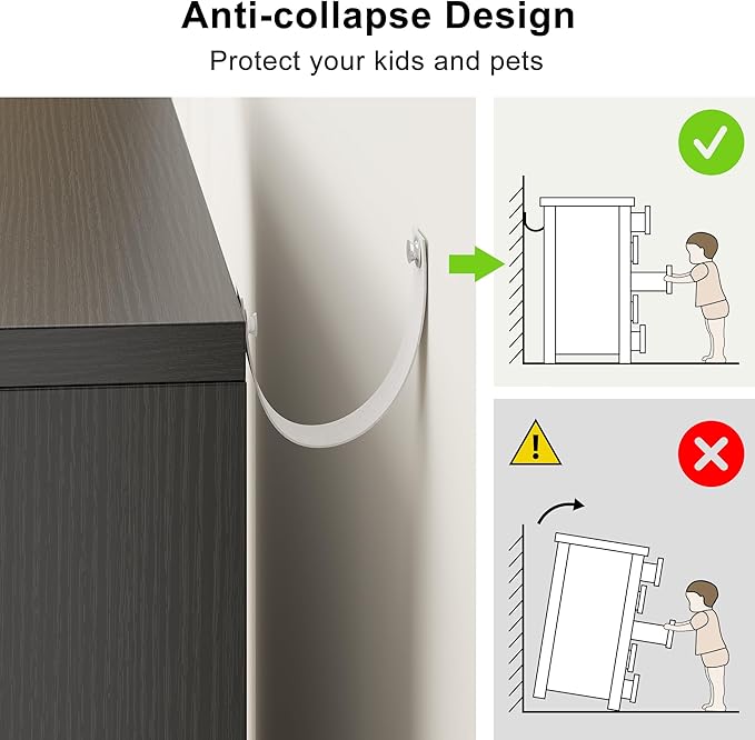 Black 6 Drawer Dresser for Bedroom, 15.3" D x 47.2" W x 32.3" H in Simply Modern Chest of Drawers, Wood Storage Double Dresser with Deep Drawers for Living Room, Hallway Entryway, Black