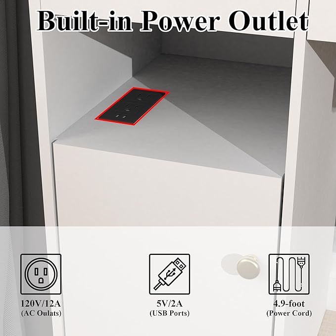 MISHAO Vanity Desk Set w/Mirror & Lights, 37" Makeup Vanity Table w/Chair & Power Outlet, Storage Drawers & Open Shelves, 3 Color Modes & Adjustable Brightness Dressing Table for Bedroom, White