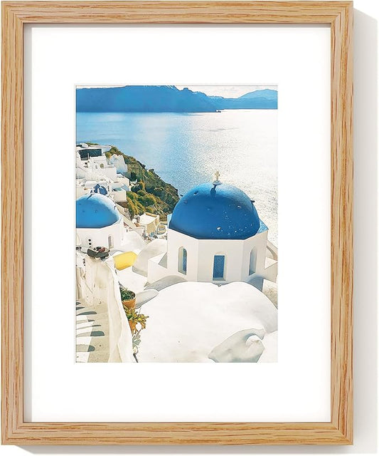 Axeman Diploma Frame For 8.5x11 Certificate Document | Solid Oak Wood 8.5 By 11 Picture With Mat For 6x8 | 8 1/2 x 11 Certificate Frame | Plexiglass And Hanging Hardware Included | Natural