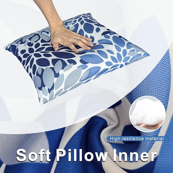 Outdoor Throw Pillows - Decorative Pillows with Insert Included Set of 2 Outdoor Pillows for Patio Furniture 18x18 Inch