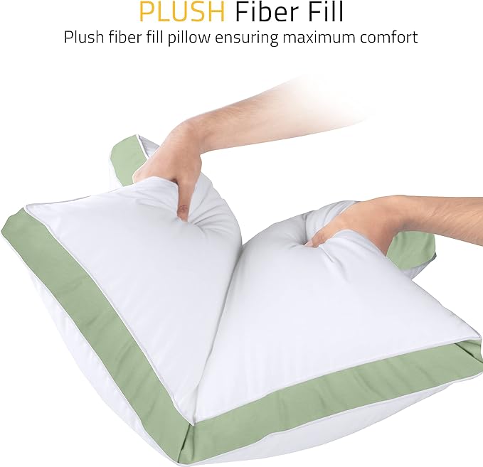 Utopia Bedding Bed Pillows for Sleeping King Size (Sage), Set of 2, Cooling Hotel Quality, Gusseted Pillow for Back, Stomach or Side Sleepers