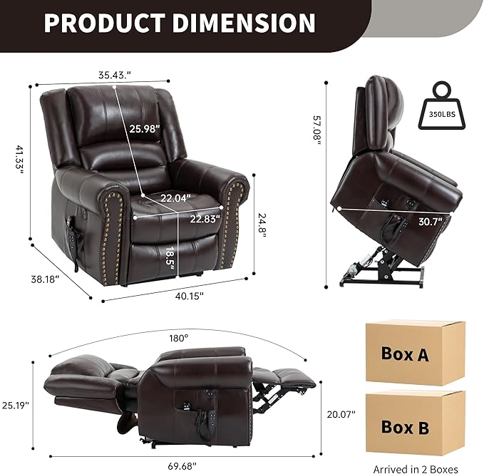 Recliner Chairs for Adults, Oversized Bedroom Chair with Massage, Sofa Chair Home Theater Seating with Lumbar Support, Comfortable Lift Chair for Elderly, Glider Nursery Chair for Living Room