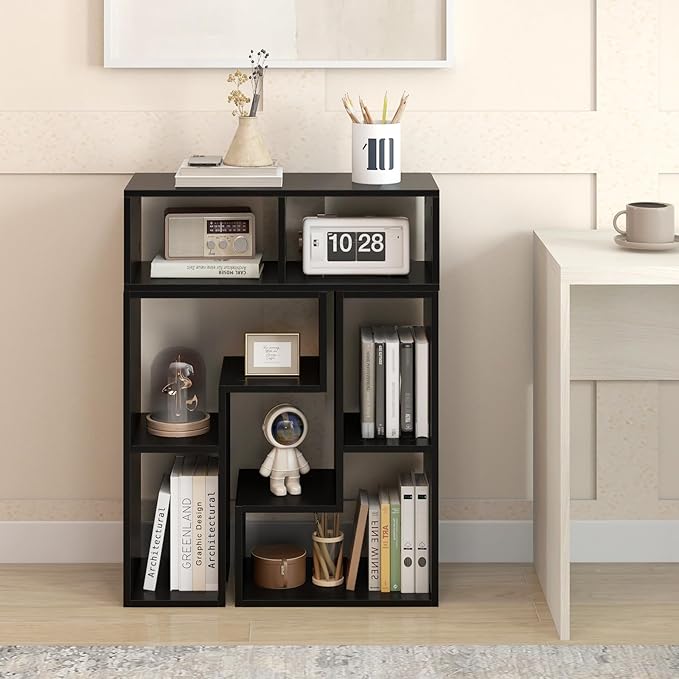 Giantex Free-Combination TV Stand for Bedroom - Entertainment Center for 50 55 60 65 Inch TV, 3-Piece Media Console Table with Storage Cubes, Deformable Open Storage Bookcase Shelf (Black)