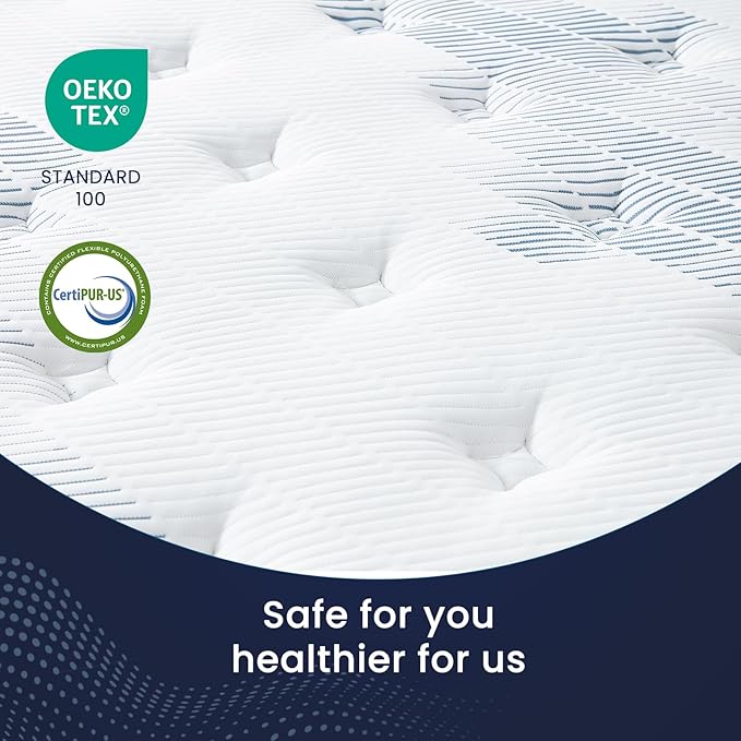 12 Inch Full Size Mattress, Responsive Support Spine Health, Dynamic Pressure Relief, Hybrid Latex Memory Foam with Pocket Springs Mattresses in a Box, CertiPUR-US Certified, Medium Firm