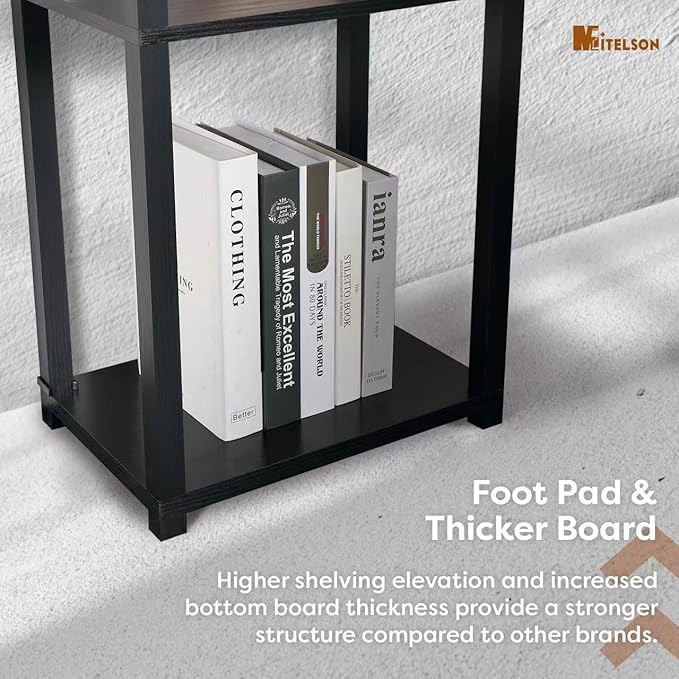 Floor Lamp with Shelves, 4-Tier Modern Shelf Floor Lamps, Corner Display Floor Lamp, Shelf Lamp with LED Bulb for Living Room, Bedroom and Office - Black