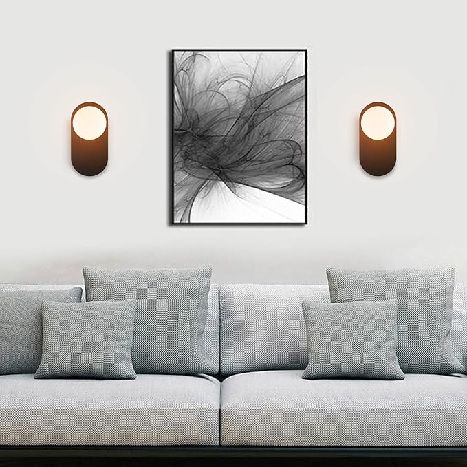 Modern Wall Sconce Set of 2 Matte Black Mid Century Bathroom Vanity Wall Light with White Globe Glass Shade Industrial Wall Lamp Pole Wall Mount Lighting Fixture