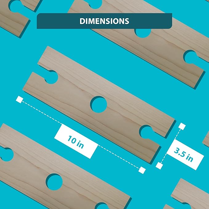 Wine & Glass Holder - Countertop or Shelf Storage Rack for 2 Glasses & Bottle, Decorative Holiday or Housewarming Gift, Solid Maplewood, 10 Inch x 3.5 Inch