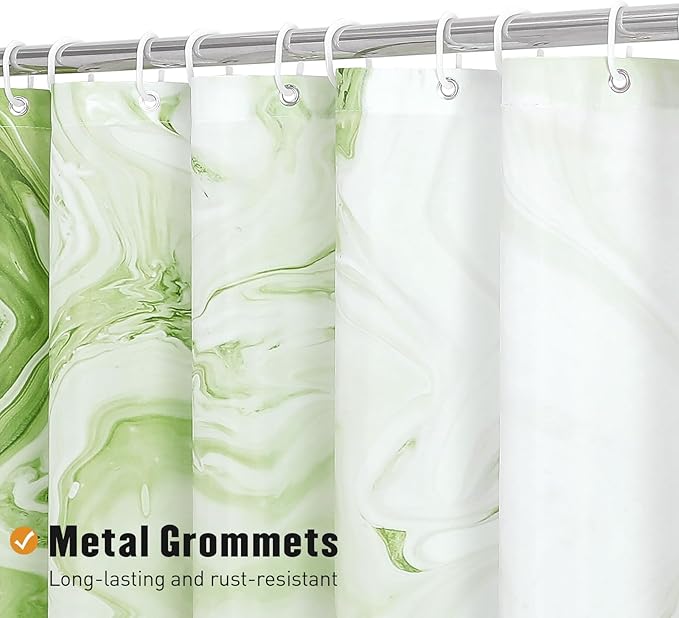 MitoVilla Sage Green Marble Shower Curtain, Modern Ombre Fabric Cloth Shower Curtains for Luxury Bathroom Decor, Abstract Watercolor Shower Curtain, 72x72