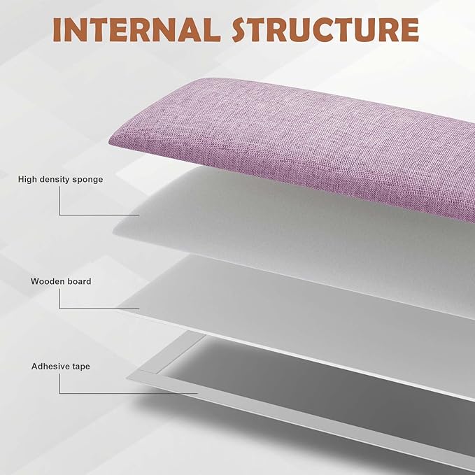 IFNOW Upholstered Wall Mounted Headboard, 3D Soundproof Wall Panels Peel and Stick for King Size, Reusable and Removable Tufted Bed Headboard in Dark Pink (12 Panels, 10" x 24")