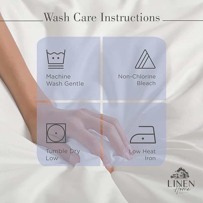 Linen Home 100% Cotton Percale Sheets Queen Size, Dark Blue, Deep Pocket, 4 Pieces Set - 1 Flat, 1 Deep Pocket Fitted Sheet and 2 Pillowcases, Crisp Cool and Strong Bed Linen