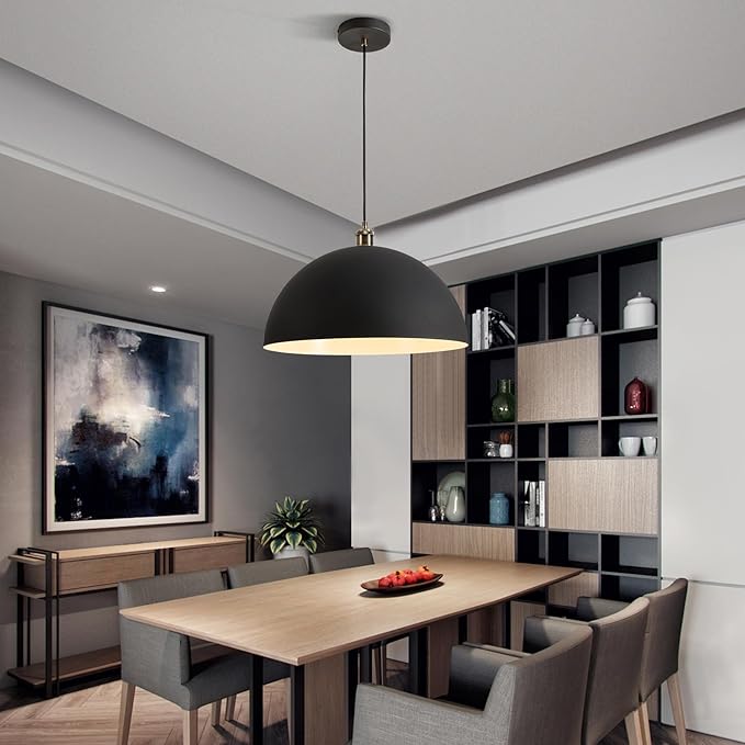 Modern chandelier Industrial style chandelier 17.72 inches Black and white color scheme Indoor chandelier Length of wire 78.74 inches - Suitable for kitchen island, dining room and bedroom use