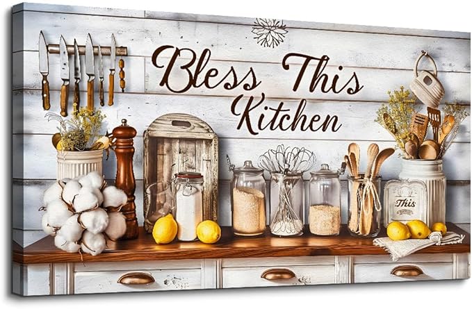 PHAOHUAXM Large Canvas Wall Art For Living Room Farmhouse Wall Decoration For Bedroom Office Mural Aesthetics Kitchen And Restaurant Oil Painting Printed Artworks Picture Room Home Decor 24"x48"