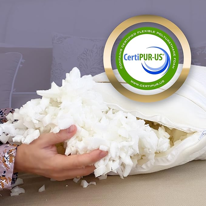 Royal Therapy King Size Pillows, Memory Foam Pillow - Shredded Foam, Hypoallergenic Bamboo-Derived Rayon Cover, CertiPUR-US Certified, Removable Cover, for All Sleep Positions, Neck Pain Relief