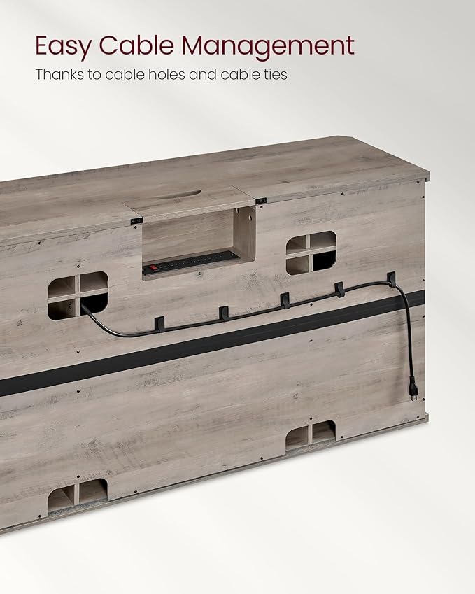 VASAGLE TV Stand for TVs up to 65 Inches, Farmhouse Entertainment Center with Sliding Barn Doors, TV Console Table for Living Room, Heather Greige ULTV322K02