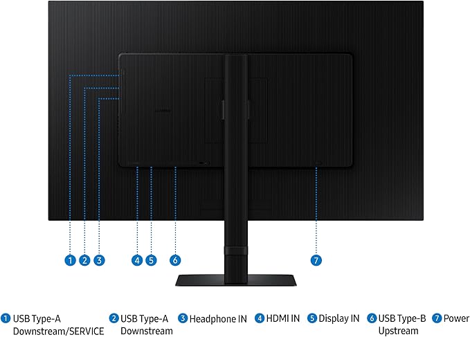 SAMSUNG 32" ViewFinity S6 (S60D) Series QHD High Resolution Computer Monitor, 100Hz, HDR10, Multiple Ports w/ HDMI, DisplayPort, USB-A, Easy Setup, Height Adjustable Stand, LS32D606EANXGO, 2024