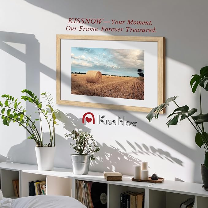 16x24 Poster Frame 4 Pack, Natural Oak Wood Picture Frame with Polished Plexiglass, Wall Hanging