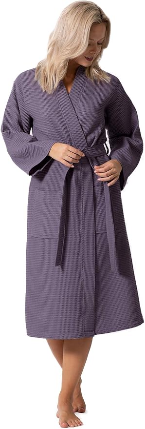 Waffle Knit Lightweight Kimono Spa & Bath Robes for Women - Quick Dry - Soft