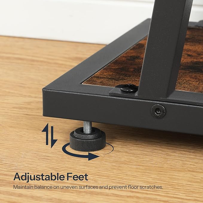 HOOBRO Narrow Console Table, 29.5" Small Entryway Table with Storage, 2-Tier Behind Sofa Table, Modern Style, for Living Room, Hallway, Foyer, Bedroom, Rustic Brown and Black BF66XG01