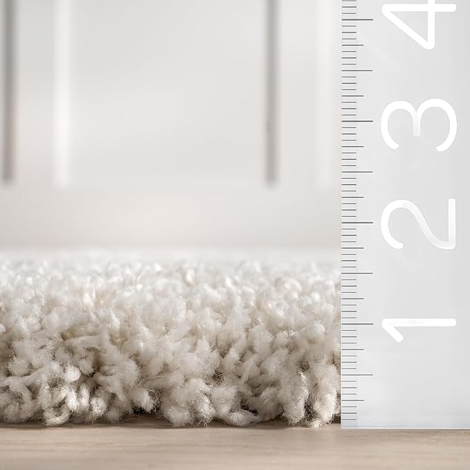 nuLOOM Gloria Abstract 4x6 Shag Area Rug for Living Room Bedroom Dining Room Nursery Kitchen, Beige