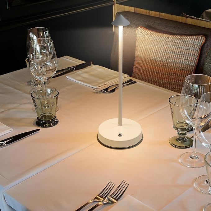 Rechargeable Table Lamp Cordless,3000 Mah Battery Powered Lamp 2 Level Dimmable Table Lamps Mini Table Lamp in Aluminium 3000k Touch Lamp Cordless Table Lamps for Indoor & Outdoor (White)