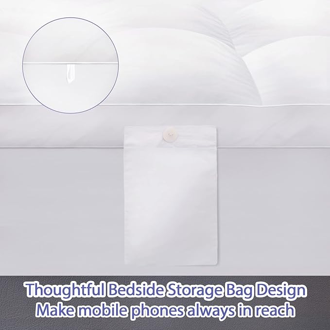 ABENE Mattress Topper for Back Pain Relief, Extra Thick Mattress Pad Pillowtop, Soft Mattress Protector Cover with 8"-21" Deep Pocket (Pure White, King, Feather Down)