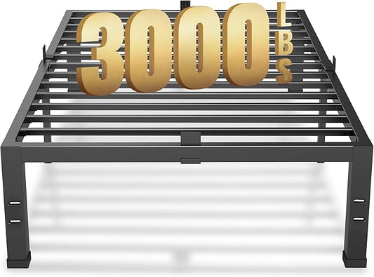 MAF 14 Inch XL Twin Bed Frame Metal, Heavy Duty Metal Bed Frame Platform with 3000 LBS Steel Slat Support Noise Free No Box Spring Needed Under-Bed Storage Space